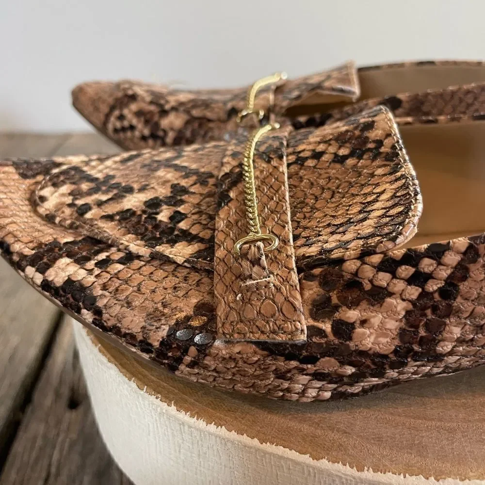 Report Faux Snake Skin Flats Size 7 EUC